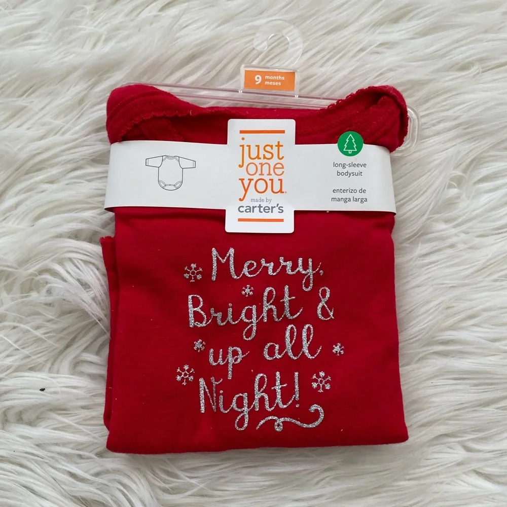 {Carter’s Just One You} Baby Girl Christmas Onesie with Holiday Rubber Ducks